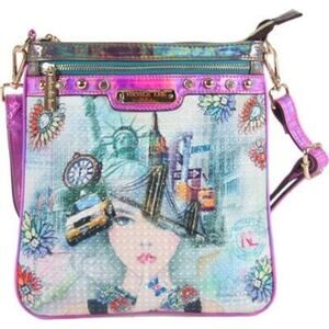 NWT Nicole Lee New York New York NYC Liberty Print Crossbody Bag Holographic